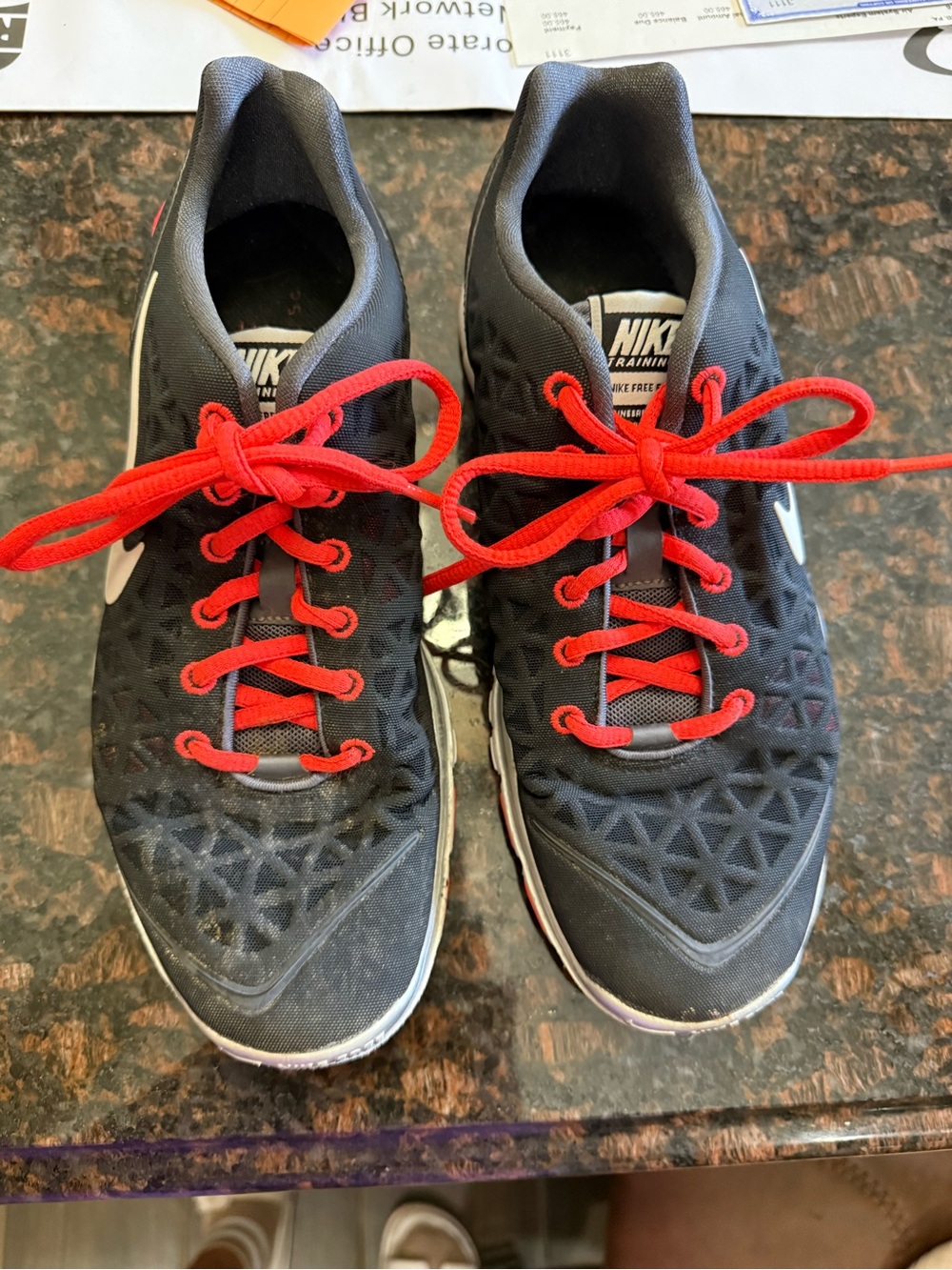 Nike ladies Black Sneakers with Red Laces